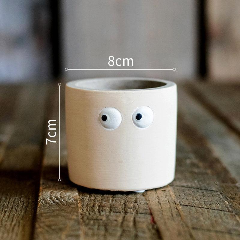 Big Eyes Cute Small Flower Pot Flower Vase Table Top - Pacisia