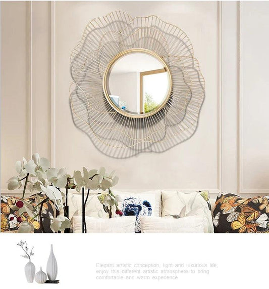 Big Wall Mirror Decorative Table Wall Hanging Mirror Luxury Large Vintage Home Wall Decor Mirror TV background - Pacisia