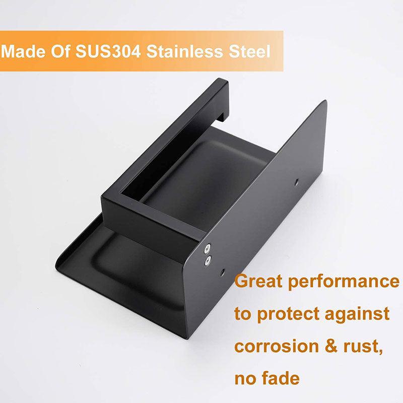 Black 304 Stainless Steel Toilet Cell Phone Paper Towel Holder - Pacisia