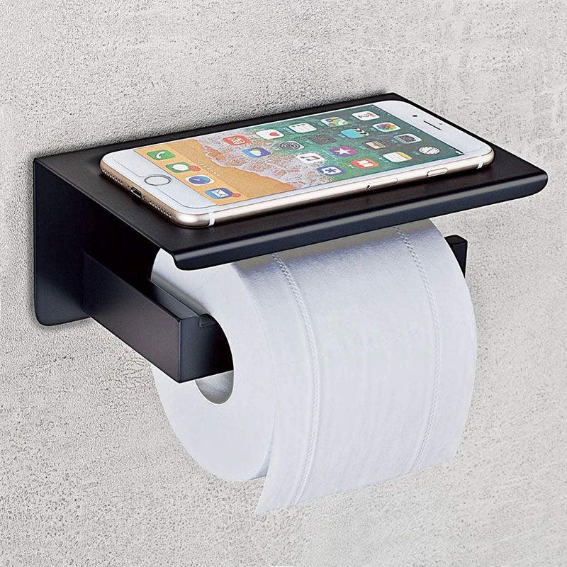 Black 304 Stainless Steel Toilet Cell Phone Paper Towel Holder - Pacisia