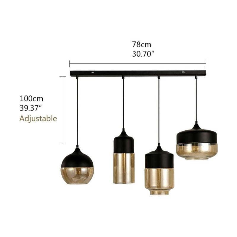 Black Amber Transparent Glass Chandelier - Pacisia