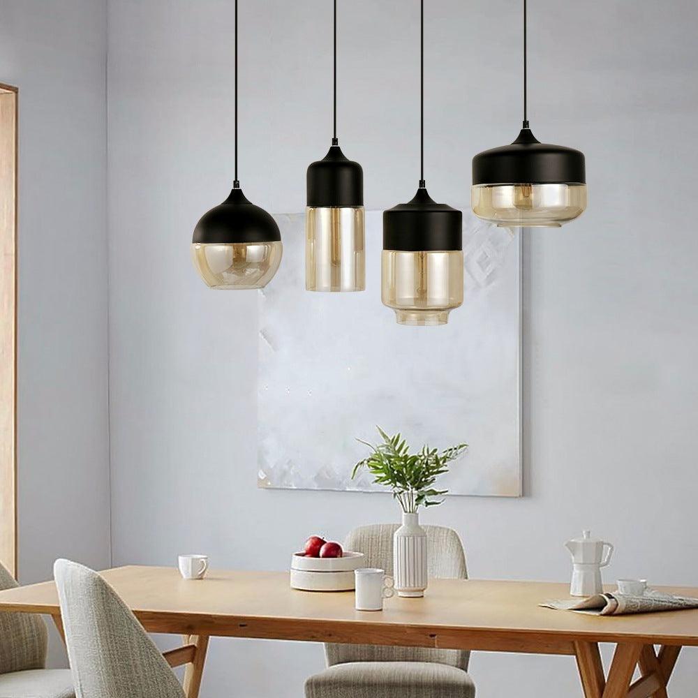 Black Amber Transparent Glass Chandelier - Pacisia
