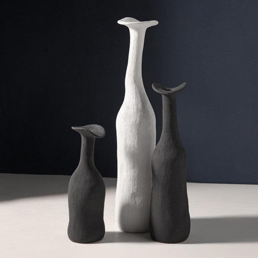 Black And White Creative Ceramic Vase Home Decoration - Pacisia