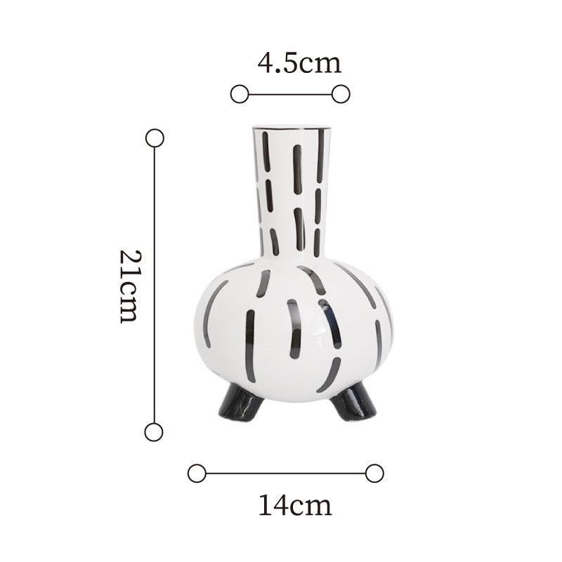 Black And White Line Geometric Home Living Room Decoration Vase - Pacisia