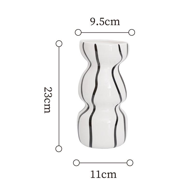 Black And White Line Geometric Home Living Room Decoration Vase - Pacisia