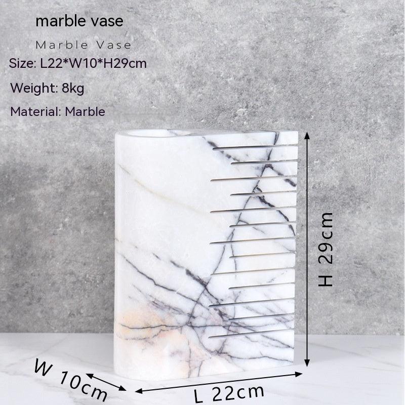 Black And White Marble Flat Vase - Pacisia