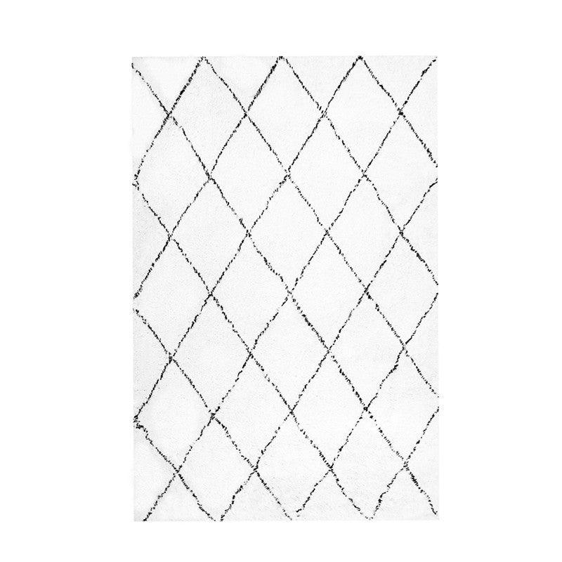 Black And White Rhombus Living Room Line Carpet - Pacisia