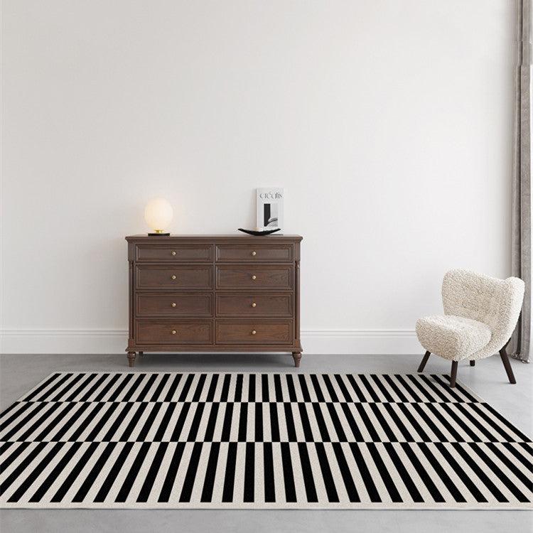 Black And White Striped Living Room Bedroom High-quality Plaid Carpet - Pacisia