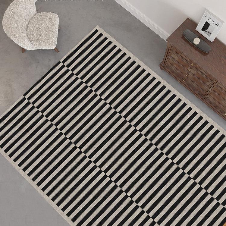 Black And White Striped Living Room Bedroom High-quality Plaid Carpet - Pacisia