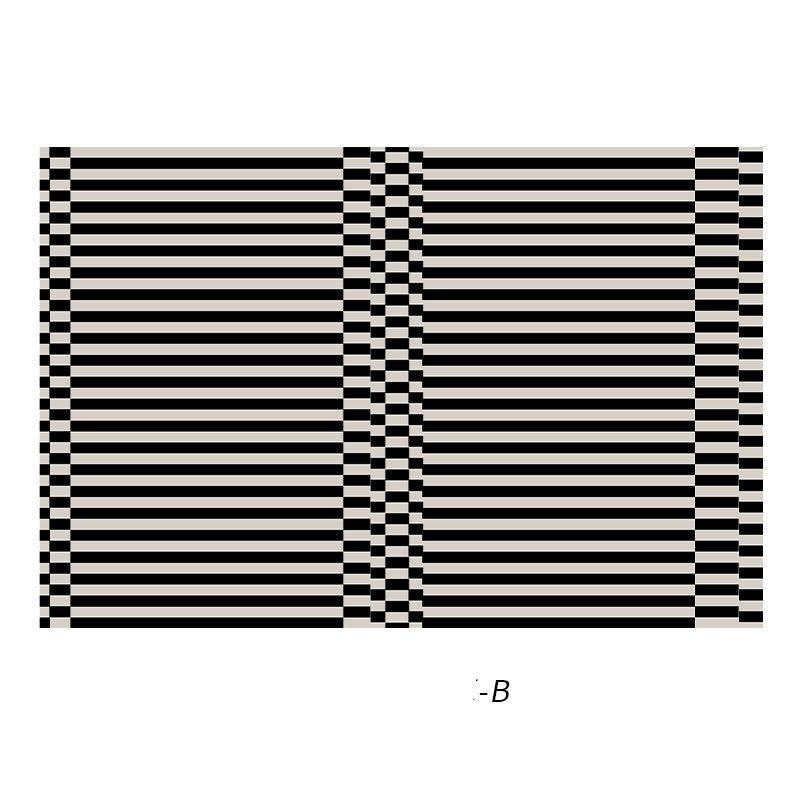 Black And White Striped Living Room Bedroom High-quality Plaid Carpet - Pacisia