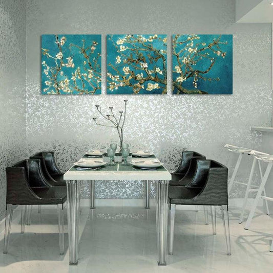 Blossoming Branches Canvas Oil Painting - Modern Triptych Wall Art Decor - Pacisia