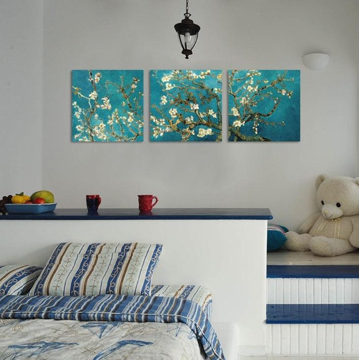 Blossoming Branches Canvas Oil Painting - Modern Triptych Wall Art Decor - Pacisia