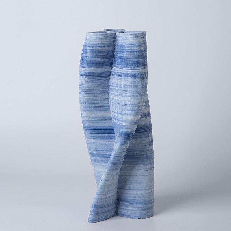 Blue And White Ceramic Large Vase Model Room Living Room Decoration Flower Arrangement - Pacisia