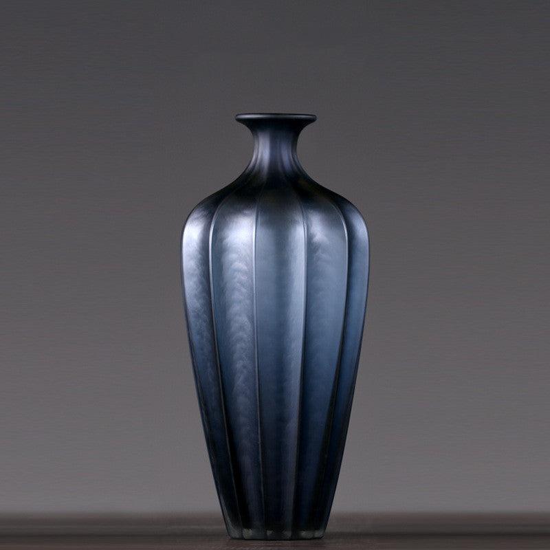 Blue Glass Vase American Modern Minimalist Model Room Furnishings - Pacisia