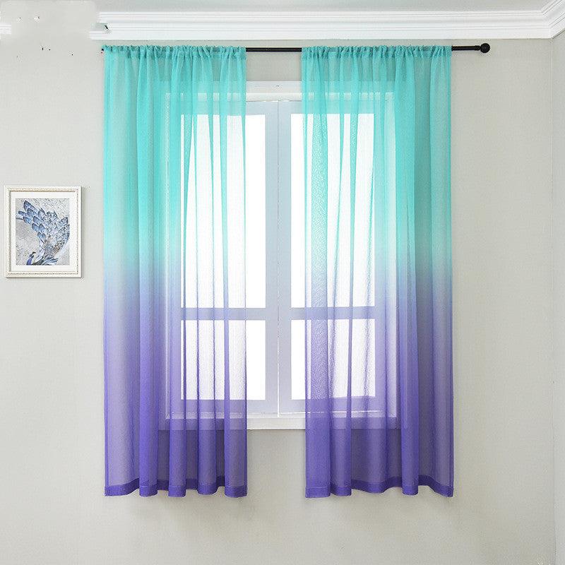 Blue Purple Gradient Sheer Curtains For Living Room - Pacisia