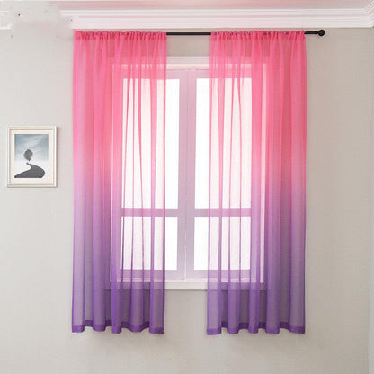 Blue Purple Gradient Sheer Curtains For Living Room - Pacisia