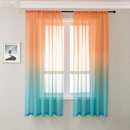 Blue Purple Gradient Sheer Curtains For Living Room - Pacisia