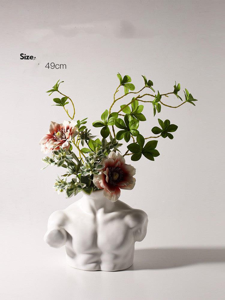 Body Art Vase Plating Ceramic Silver Floral Home Decoration Decoration - Pacisia