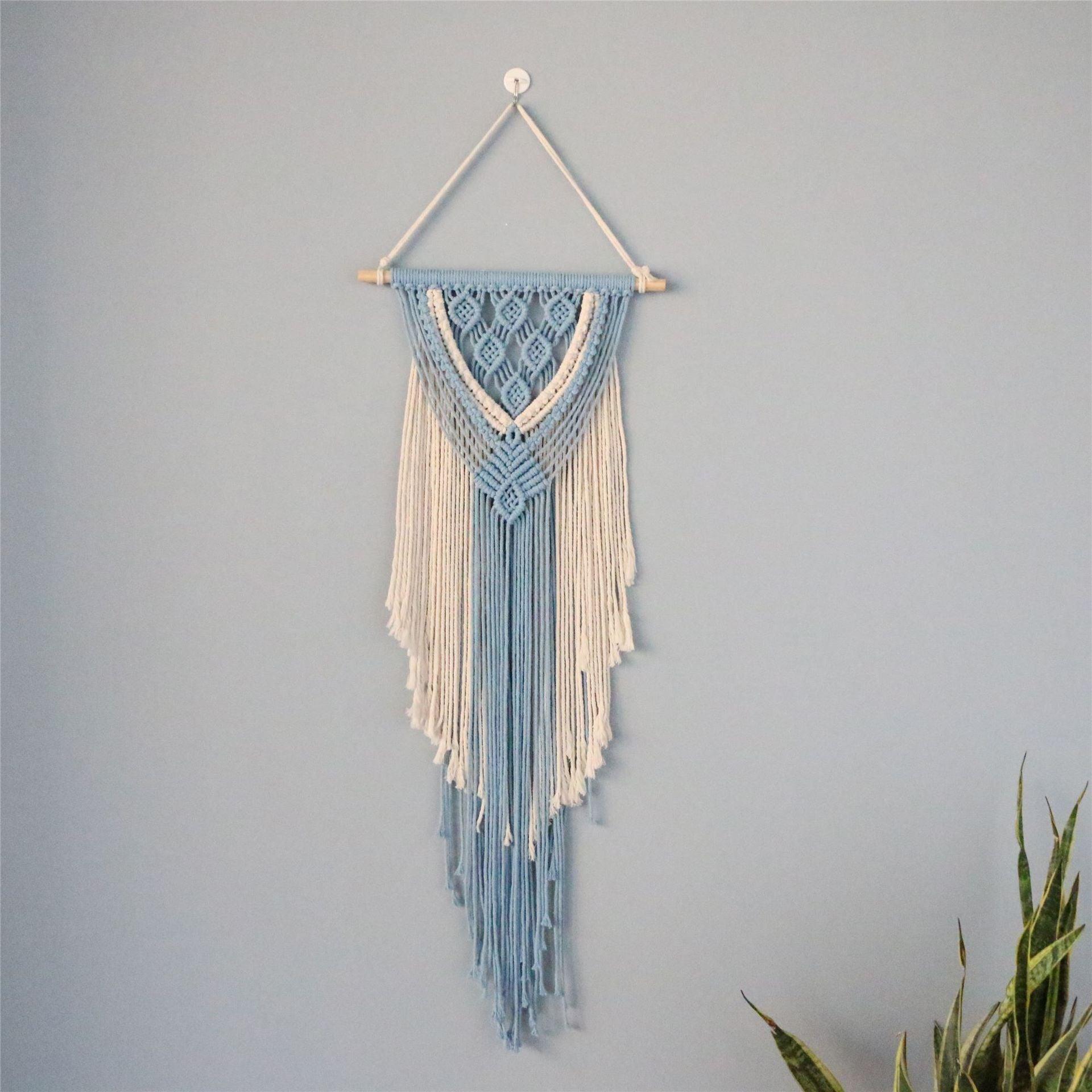 Hand-Woven Cotton Rope Tapestry Wall Decoration Wall Decoration Cotton Rope Tassel Ornaments - Pacisia