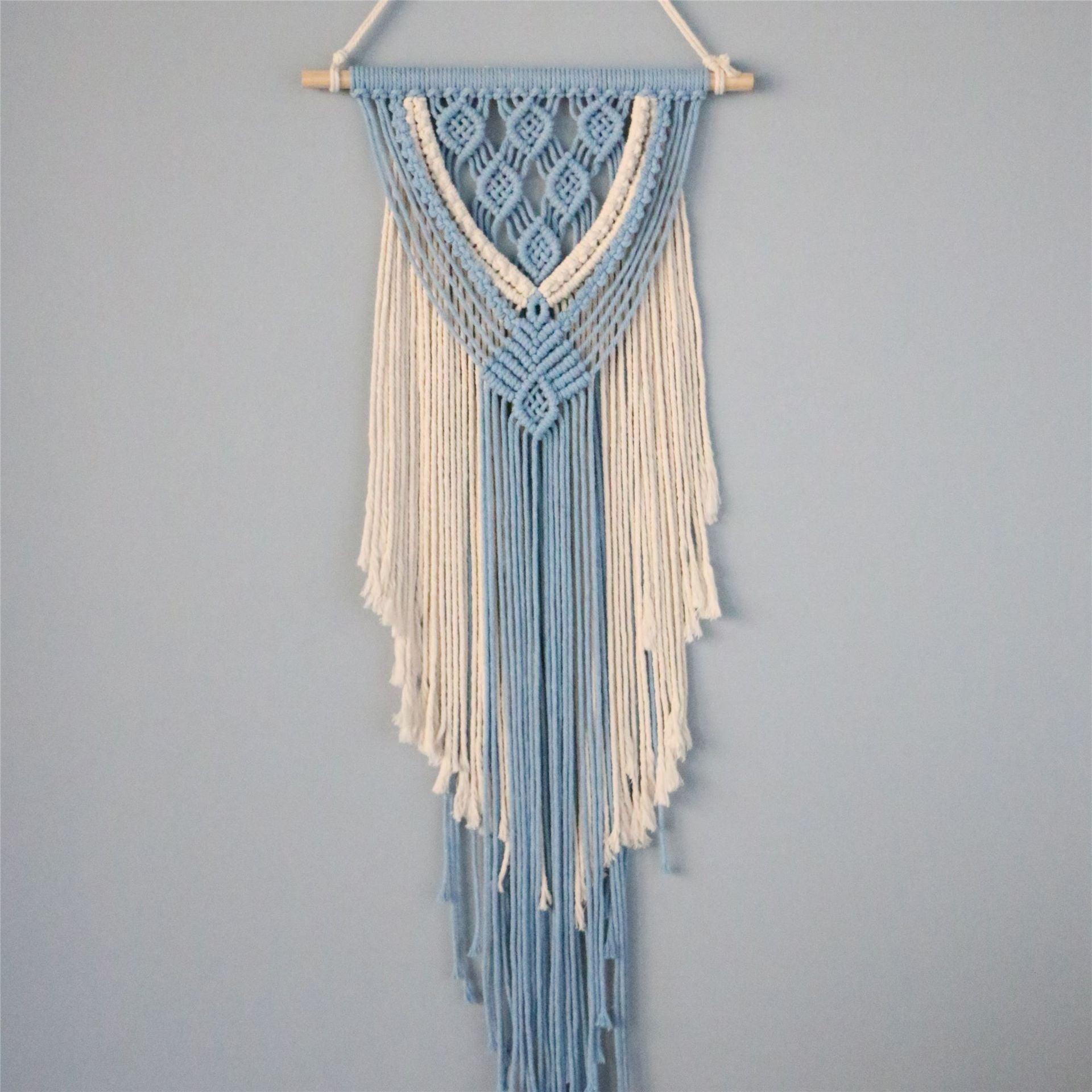 Hand-Woven Cotton Rope Tapestry Wall Decoration Wall Decoration Cotton Rope Tassel Ornaments - Pacisia