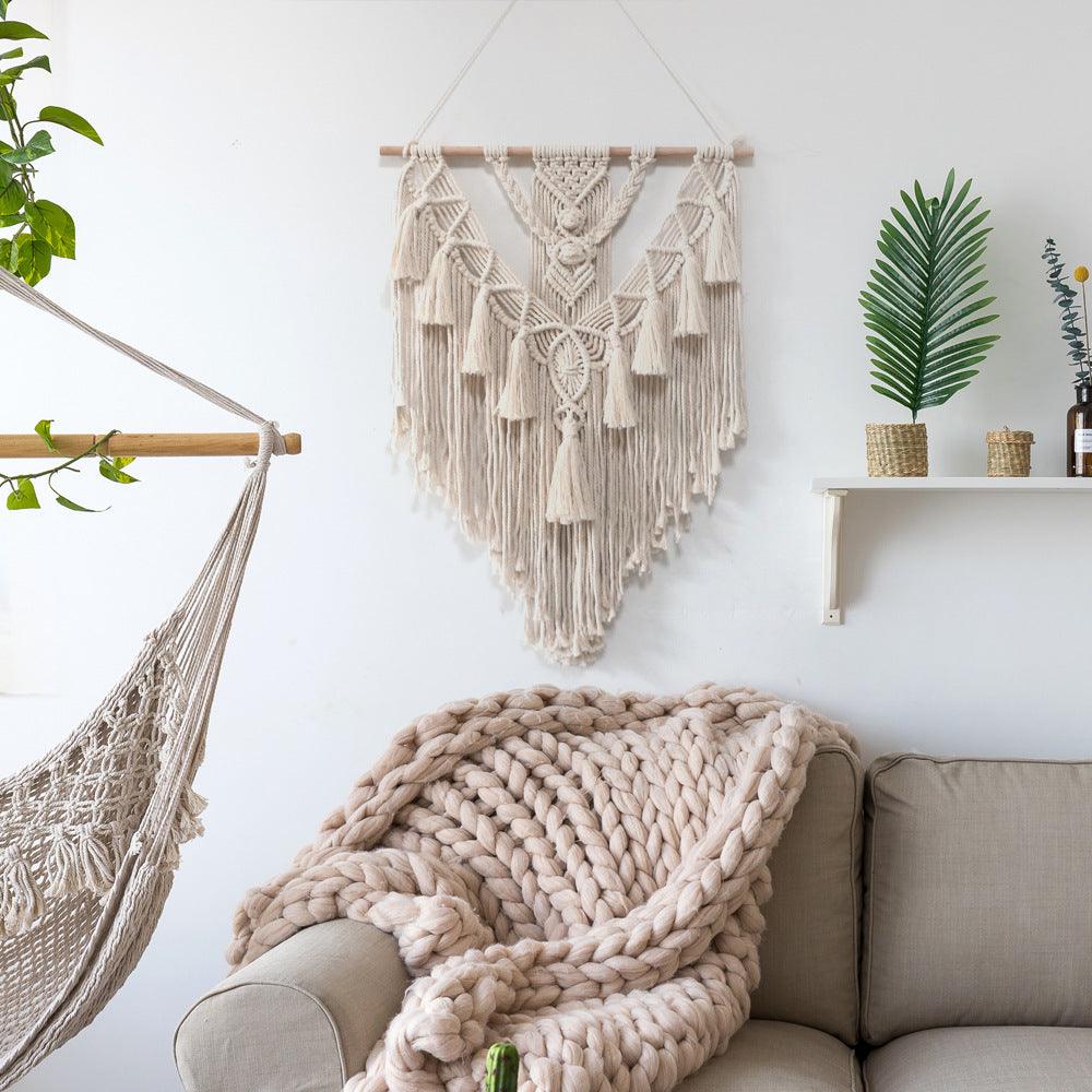 Hand-woven Pendant Macrame Wall Hanging Boho Woven Tapestry Bohemian Crafts Room Decoration Gorgeous Tapestry For Home Decor - Pacisia