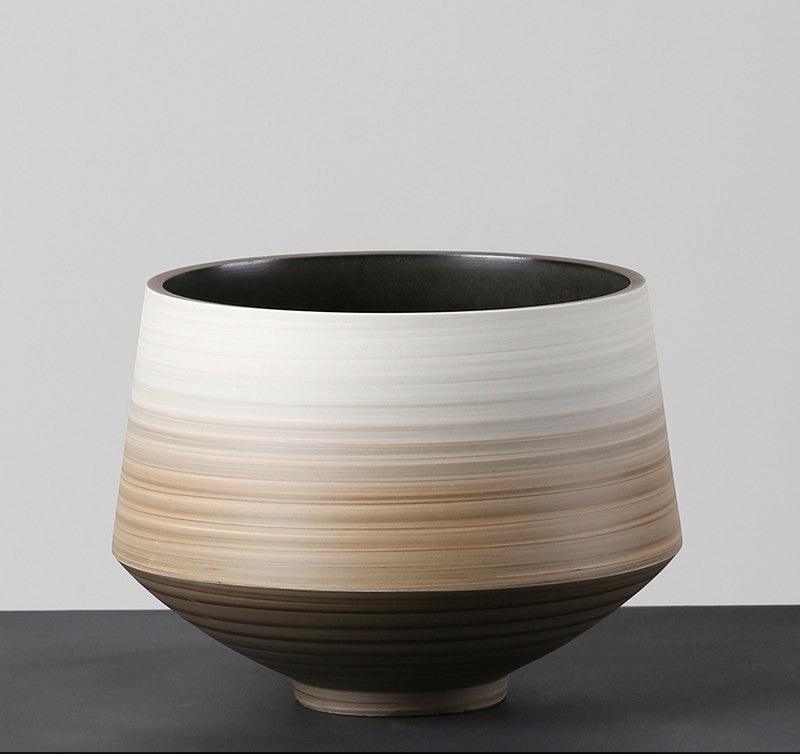 Brown Horizontal Gradient Ceramic Vase Ornaments - Pacisia