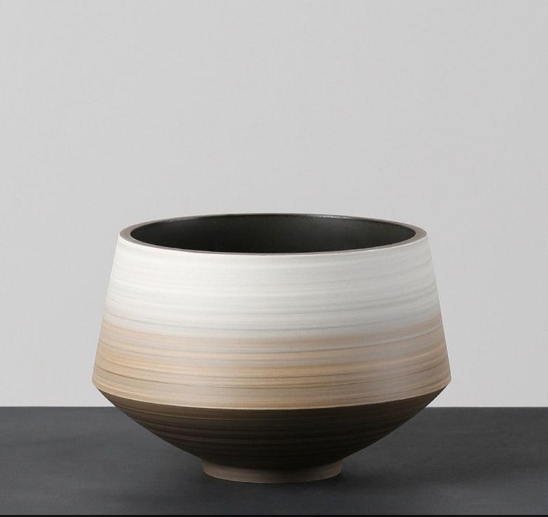 Brown Horizontal Gradient Ceramic Vase Ornaments - Pacisia