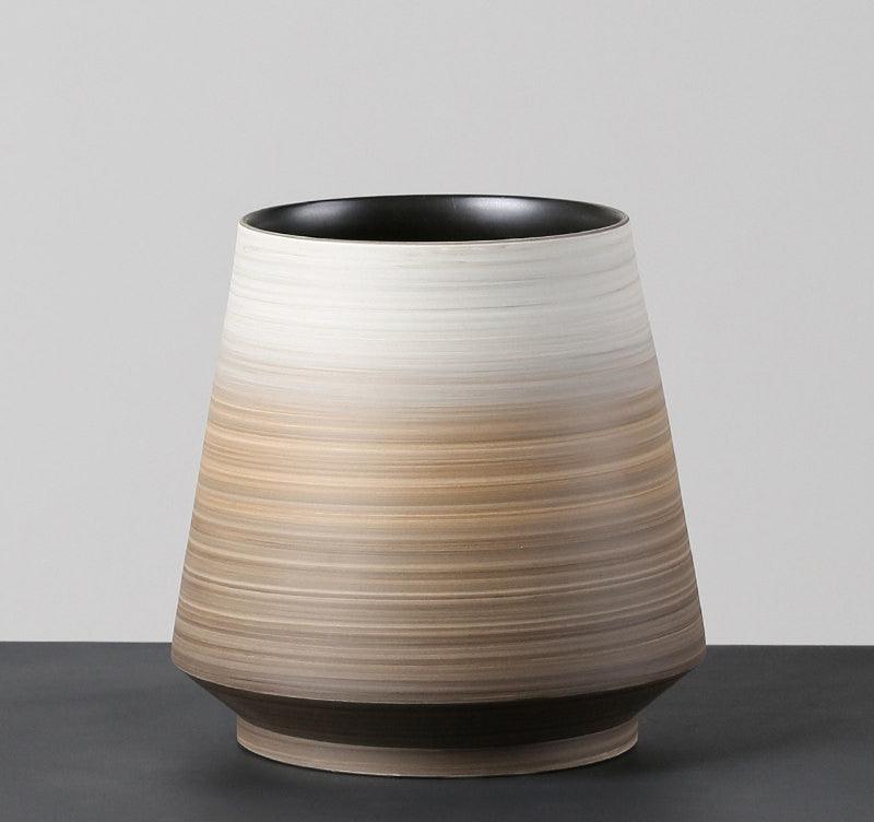 Brown Horizontal Gradient Ceramic Vase Ornaments - Pacisia
