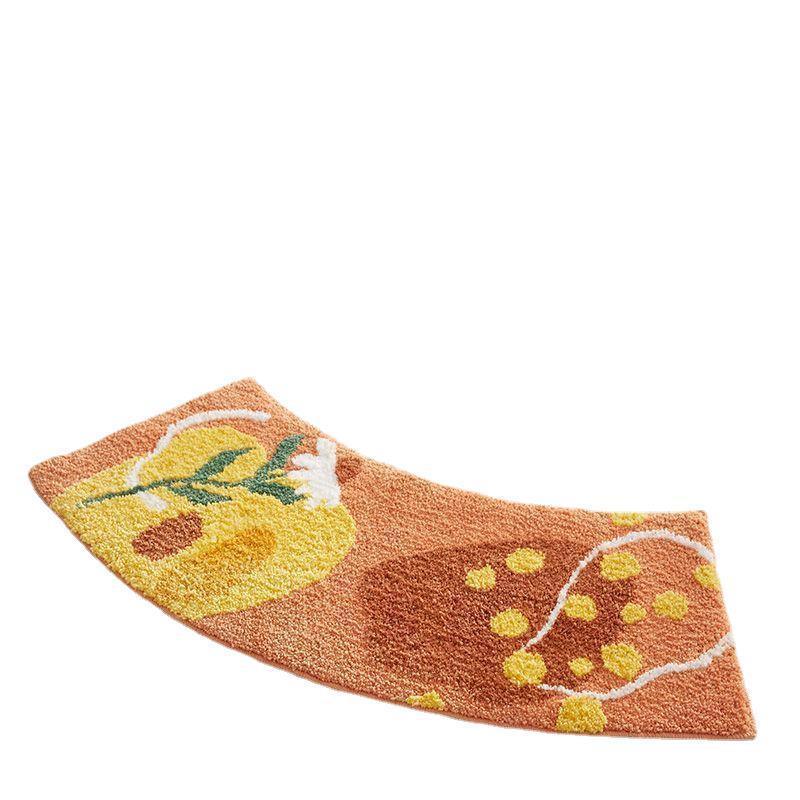 Absorbent Floor Mat Fan-shaped Carpet Shower Room Door Mat Bathroom Non-slip - Pacisia