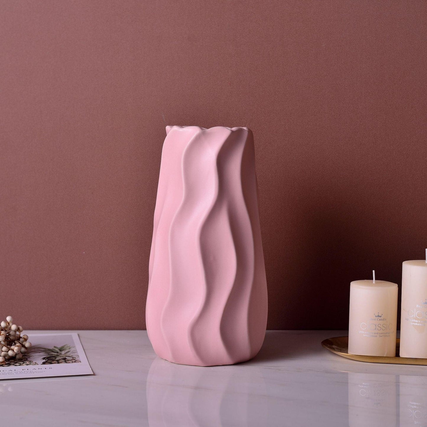 White Green Yellow Red Ceramic Vase Three-piece Set Home Decoration Vase Crafts Ornaments - Pacisia