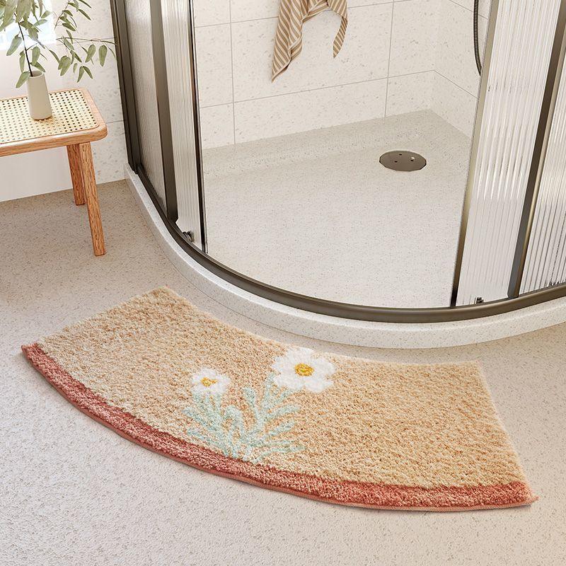 Absorbent Floor Mat Fan-shaped Carpet Shower Room Door Mat Bathroom Non-slip - Pacisia