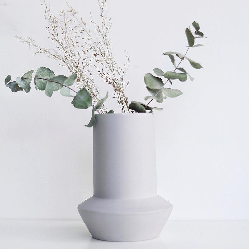 Carved Geometric Vase Frosted Decorative Ornaments Flowerware Ceramic Ware - Pacisia