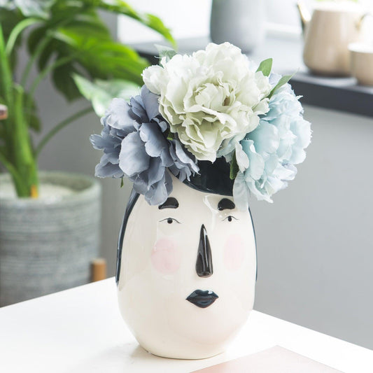 Ceramic Art Face Vase Living Room - Pacisia