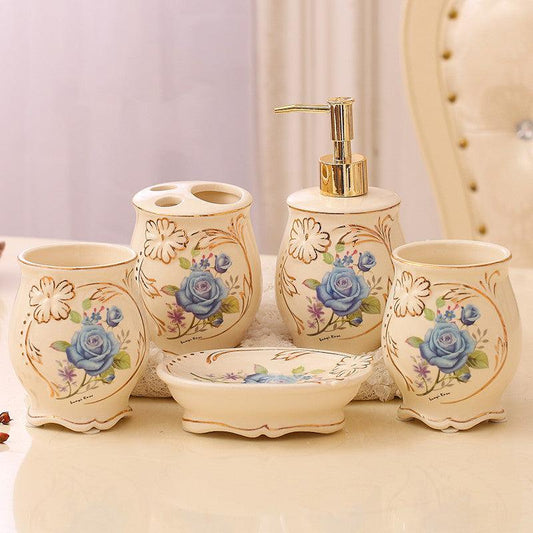 Ceramic Bathroom Kit Five Piece European Bathroom Set - Pacisia