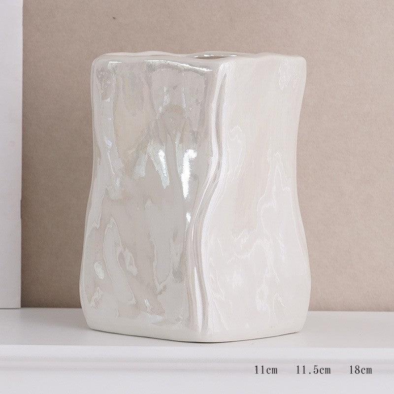 Ceramic Decorative Vase Water Raised Flowers Building Blocks Living Room - Pacisia