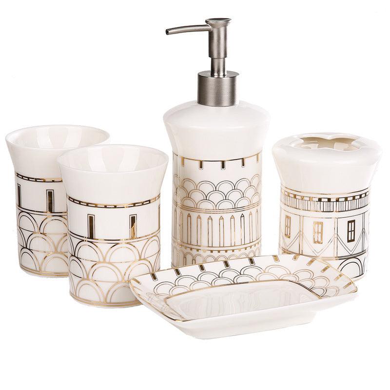 Ceramic Five-piece Bathroom Toilet Set - Pacisia