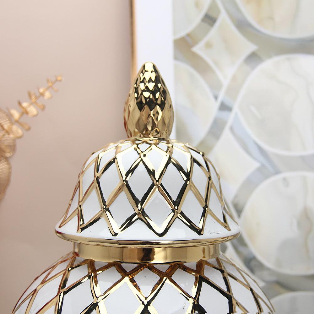 Ceramic Gold General Vase Flower Insert - Pacisia