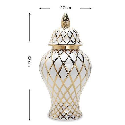 Ceramic Gold General Vase Flower Insert - Pacisia