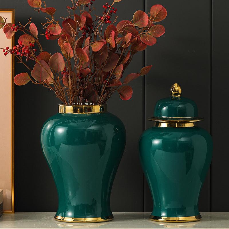 Ceramic Golden General Vase Flower Insert - Pacisia