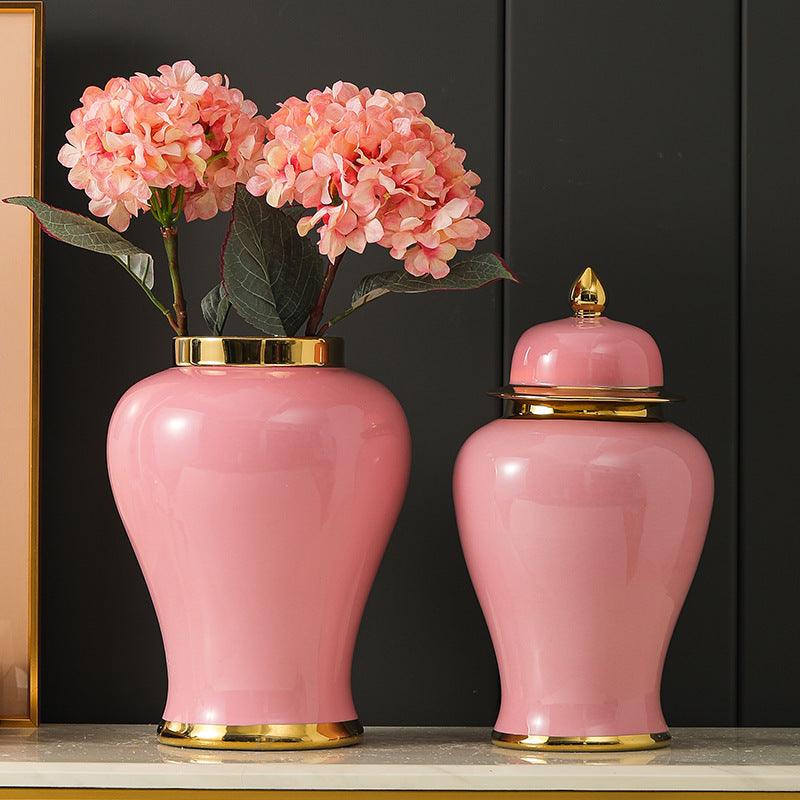 Ceramic Golden General Vase Flower Insert - Pacisia