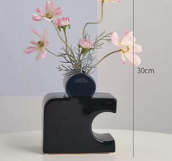 Ceramic Jigsaw Vase Ornaments Household Living Room Decoration Flower Arranger - Pacisia