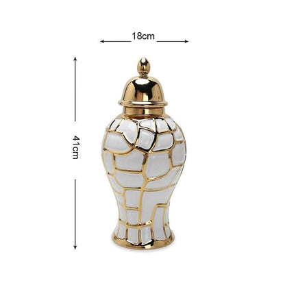 Ceramic Light Luxury Electroplating Vase Crafts Decoration - Pacisia