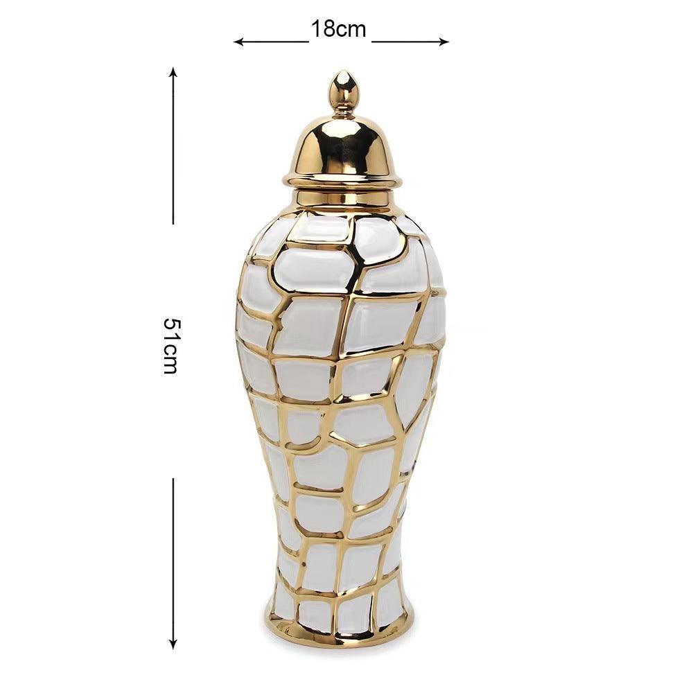 Ceramic Light Luxury Electroplating Vase Crafts Decoration - Pacisia