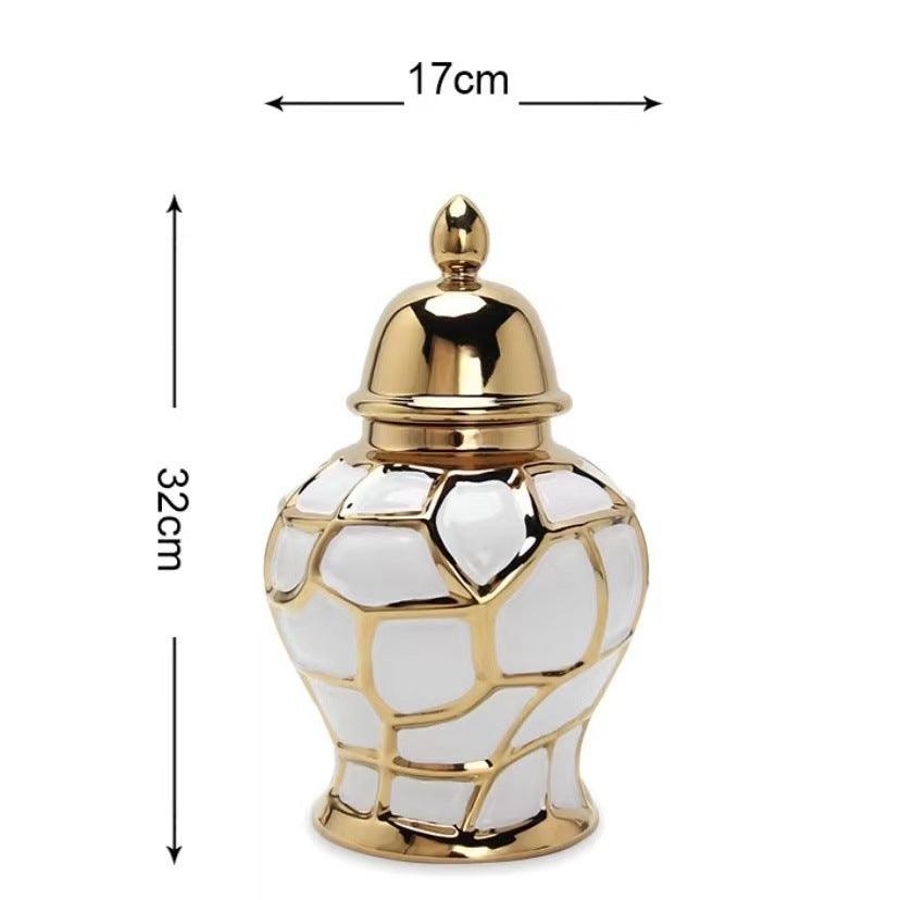 Ceramic Light Luxury Electroplating Vase Crafts Decoration - Pacisia