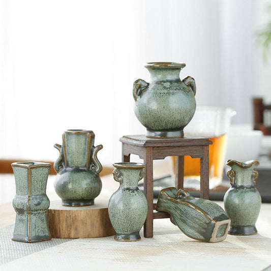 Ceramic Mini Vase Bronze Glaze Chinese Ornaments - Pacisia