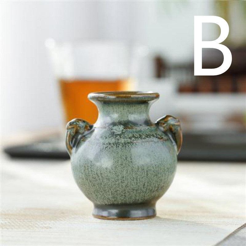 Ceramic Mini Vase Bronze Glaze Chinese Ornaments - Pacisia