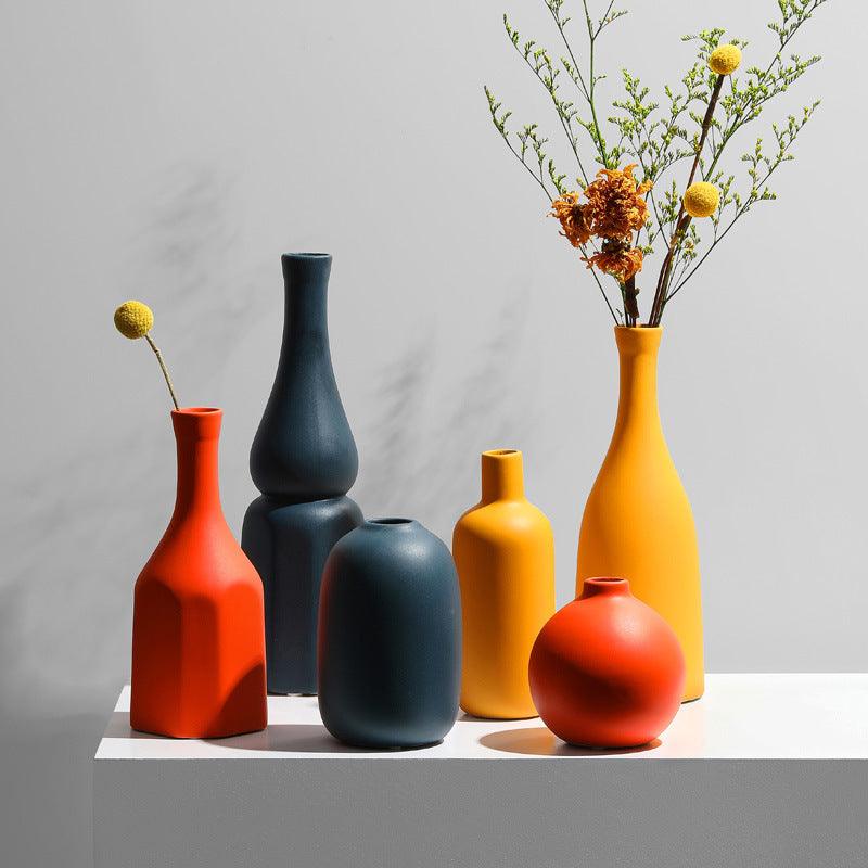 Ceramic Morandi Vase Decoration Dried Flower Arrangement - Pacisia