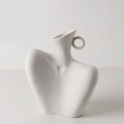 Ceramic Simple White Vase Nordic Creative Home Decoration - Pacisia