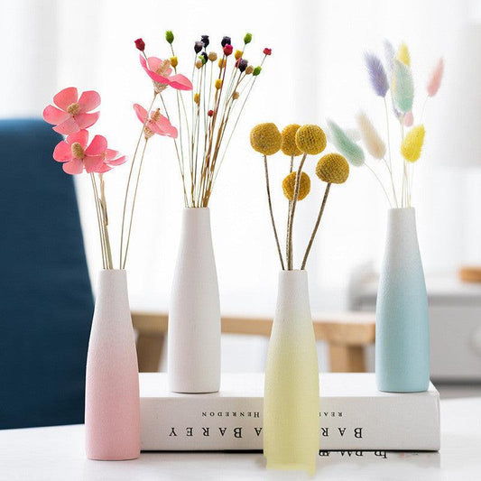 Ceramic Small Mouth Vase Crafts Home Decoration Accessories Nordic Ins Gypsophila - Pacisia
