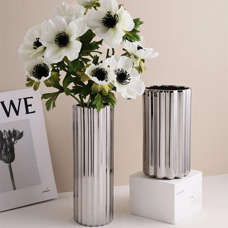 Ceramic Straight Tube Decorative Vase Ornaments - Pacisia